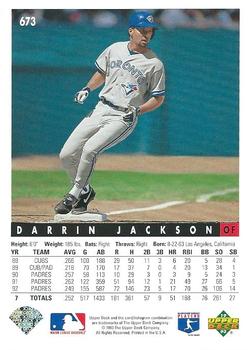 Darrin Jackson  baseball card collectible - Main Image 2
