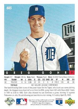 Greg Gohr  baseball card collectible - Main Image 2