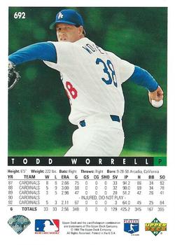 Todd Worrell  baseball card collectible - Main Image 2