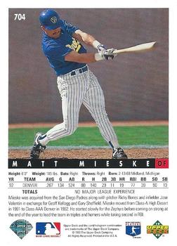 Matt Mieske  baseball card collectible - Main Image 2