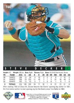 Steve Decker  baseball card collectible - Main Image 2