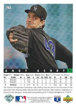 Andy Ashby  baseball card collectible - Main Image 2