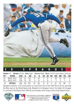 Ed Sprague  baseball card collectible - Main Image 2