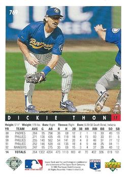 Dickie Thon  baseball card collectible - Main Image 2