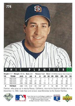 Phil Plantier  baseball card collectible - Main Image 2