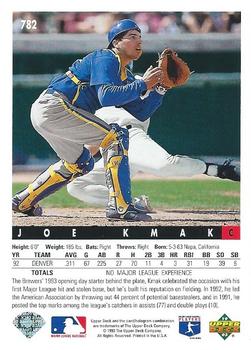 Joe Kmak  baseball card collectible - Main Image 2