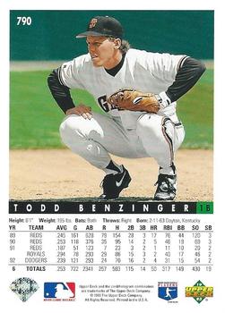 Todd Benzinger  baseball card collectible - Main Image 2