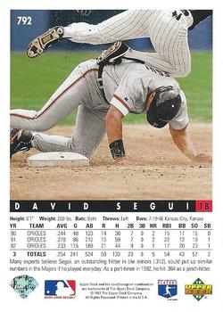 David Segui  baseball card collectible - Main Image 2