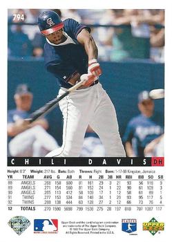 Chili Davis  baseball card collectible - Main Image 2
