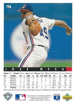 Jose Mesa  baseball card collectible - Main Image 2