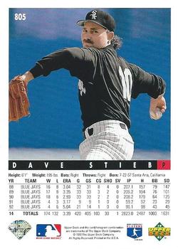 Dave Stieb  baseball card collectible - Main Image 2
