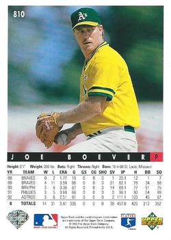 Joe Boever  baseball card collectible - Main Image 2