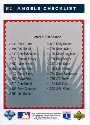 Tim Salmon  baseball card collectible - Main Image 2