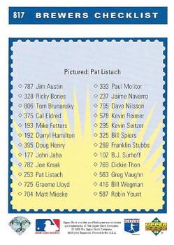 Pat Listach  baseball card collectible - Main Image 2