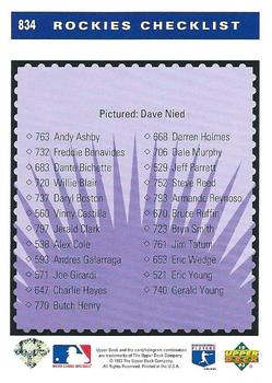 Dave Nied  baseball card collectible - Main Image 2