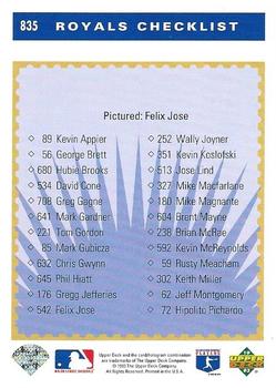 Felix Jose  baseball card collectible - Main Image 2