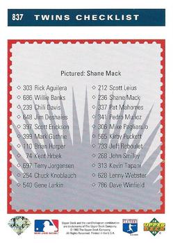 Shane Mack  baseball card collectible - Main Image 2