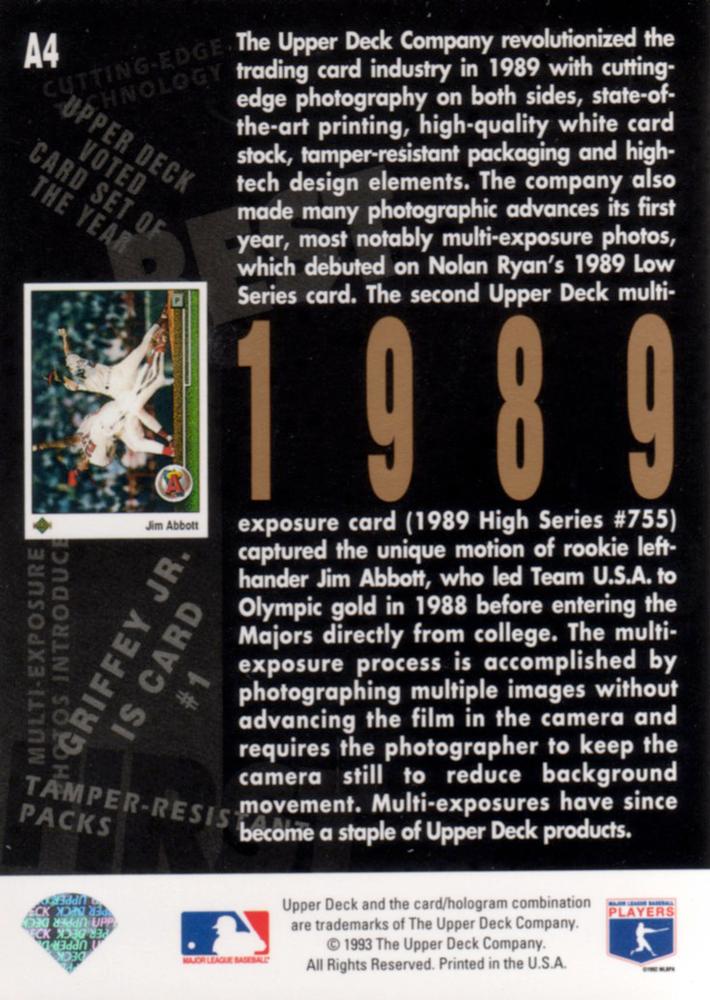 Jim Abbott  baseball card collectible - Main Image 2