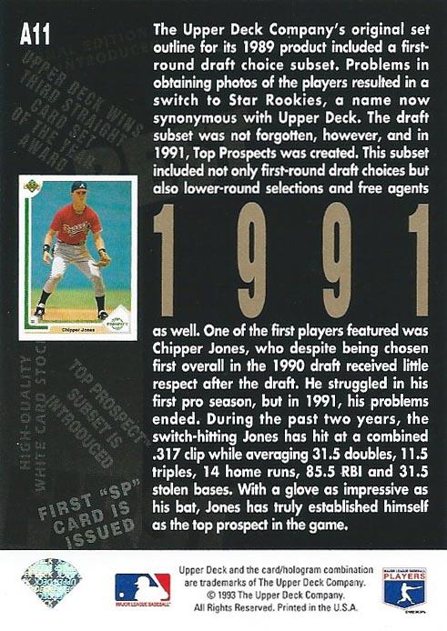 Chipper Jones  baseball card collectible - Main Image 2