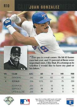 Juan Gonzalez  baseball card collectible - Main Image 2