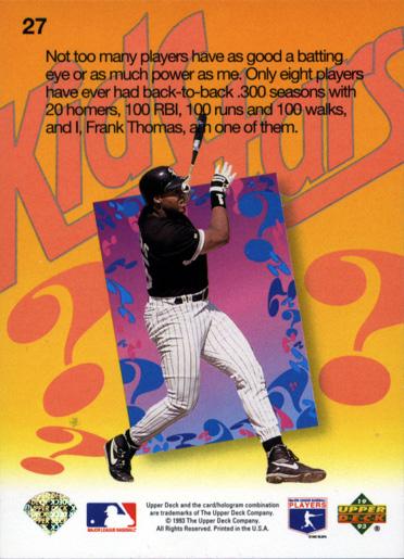 Frank Thomas  baseball card collectible - Main Image 2