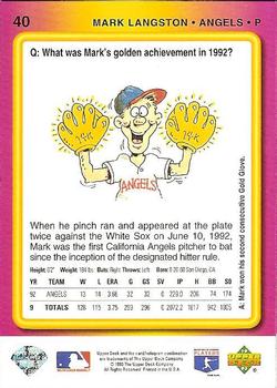 Mark Langston  baseball card collectible - Main Image 2