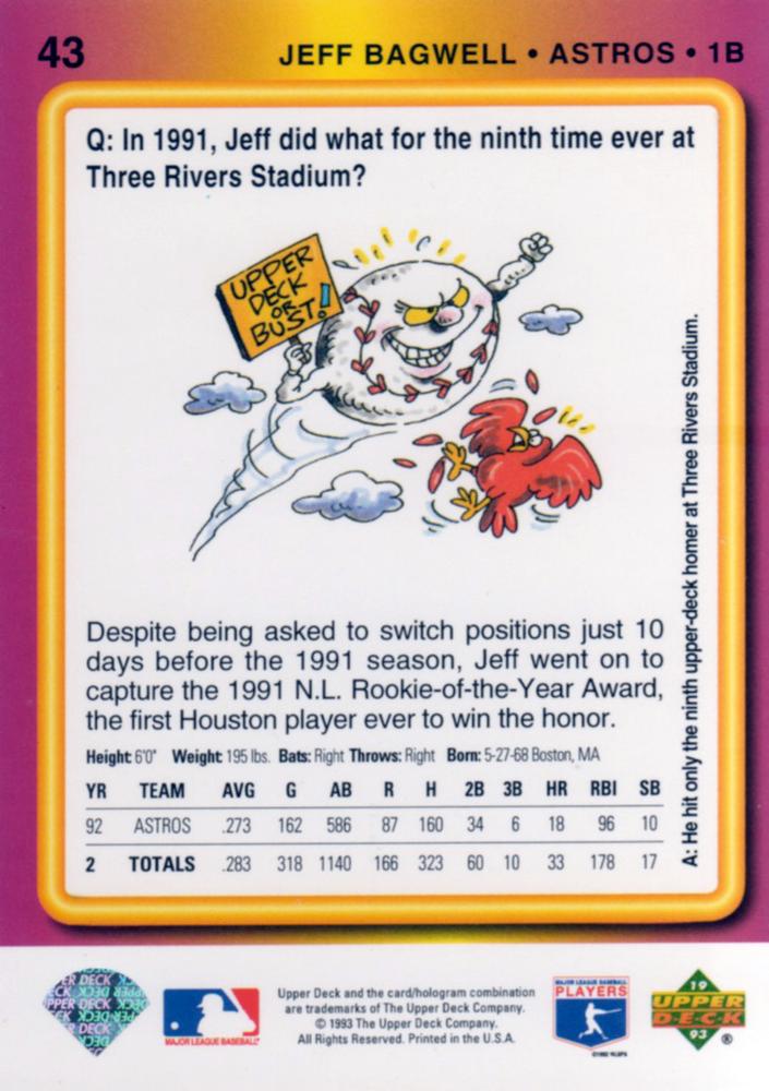 Jeff Bagwell  baseball card collectible - Main Image 2