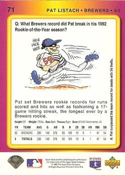 Pat Listach  baseball card collectible - Main Image 2
