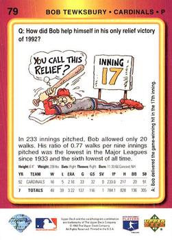 Bob Tewksbury  baseball card collectible - Main Image 2