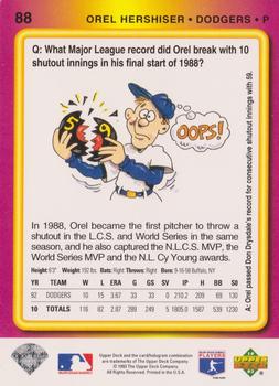 Orel Hershiser  baseball card collectible - Main Image 2