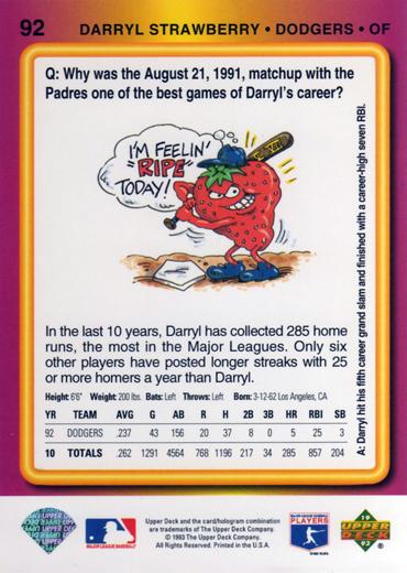 Darryl Strawberry  baseball card collectible - Main Image 2