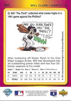 Will Clark  baseball card collectible - Main Image 2