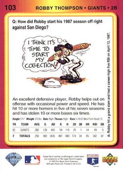 Robby Thompson  baseball card collectible - Main Image 2