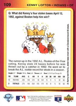 Kenny Lofton  baseball card collectible - Main Image 2