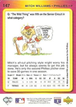 Mitch Williams  baseball card collectible - Main Image 2