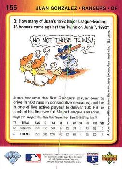 Juan Gonzalez  baseball card collectible - Main Image 2