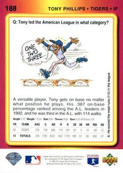 Tony Phillips  baseball card collectible - Main Image 2