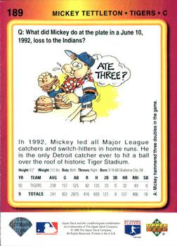 Mickey Tettleton  baseball card collectible - Main Image 2