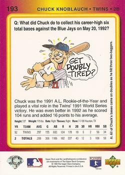 Chuck Knoblauch  baseball card collectible - Main Image 2