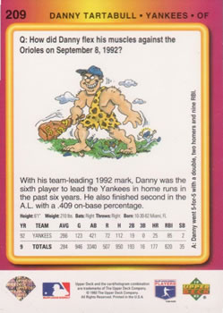 Danny Tartabull  baseball card collectible - Main Image 2