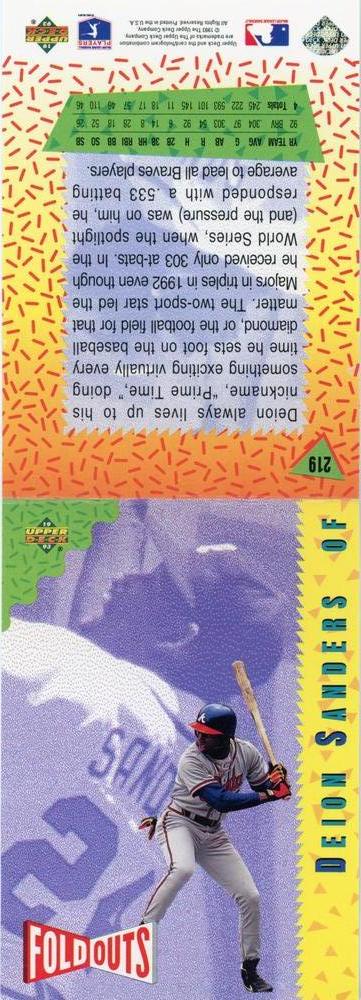 Deion Sanders  baseball card collectible - Main Image 2