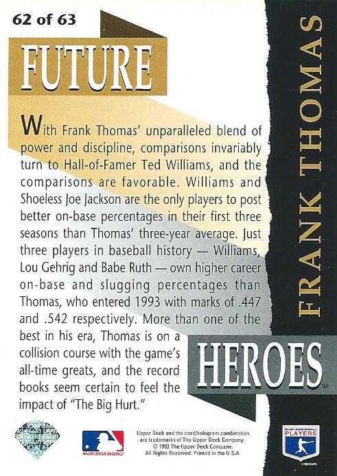 Frank Thomas  baseball card collectible - Main Image 2