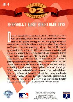 Damon Berryhill  baseball card collectible - Main Image 2