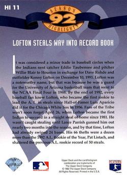 Kenny Lofton  baseball card collectible - Main Image 2