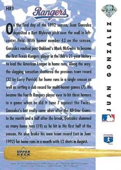 Juan Gonzalez  baseball card collectible - Main Image 2