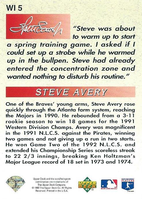 Steve Avery  baseball card collectible - Main Image 2