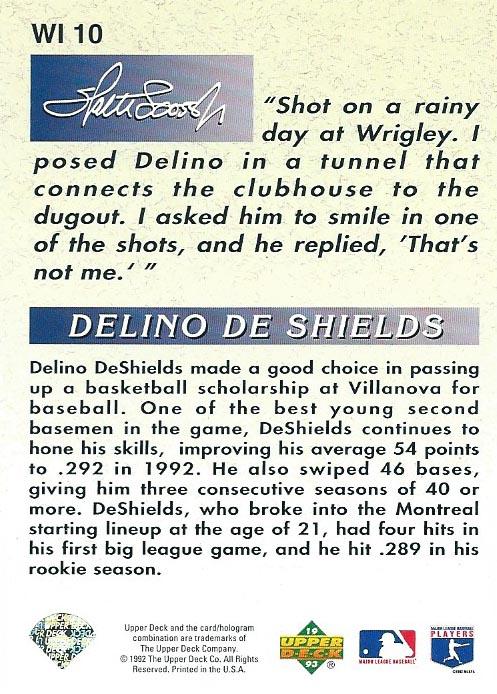 Delino DeShields  baseball card collectible - Main Image 2