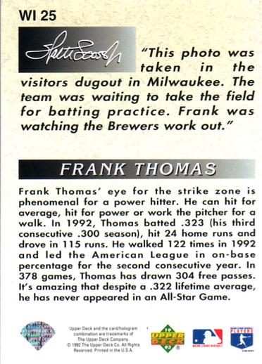 Frank Thomas  baseball card collectible - Main Image 2