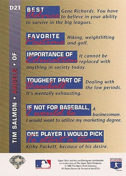 Tim Salmon  baseball card collectible - Main Image 2