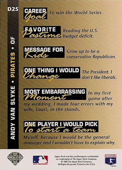 Andy Van Slyke  baseball card collectible - Main Image 2